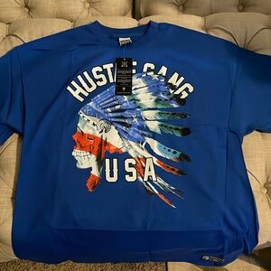 Hustle Gang Chief Flag Tee - Royal USA